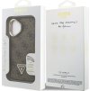 Guess PU 4G Strass Triangle Logo Stand Camera Frame MagSafe Zadný Kryt pre iPhone 16 Brown