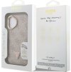 Guess PU 4G Strass Triangle Logo Stand Camera Frame MagSafe Zadní Kryt pro iPhone 16 Pink