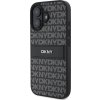 DKNY PU Leather Repeat Pattern Tonal Stripe Zadní Kryt pro iPhone 16 Black