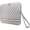 DKNY PU Leather Checkered Pattern and Stripe Obal na Notebook 13/14" Beige