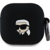 Karl Lagerfeld 3D Logo NFT Karl Head Silikonové Pouzdro pro AirPods 4 Black