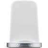 Stojánek pro bezrátové nabíjení Cellularline Wireless Fast Charger Stand + Fast Charge adaptér 10W, Qi standard, bílý