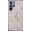 Guess PU 4G Metal Logo Zadný Kryt pre Samsung Galaxy S24 Ultra Pink