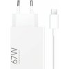 Xiaomi MDY-12-EH USB-A 67W Cestovní Nabíječka + USB-C 6.2A Datový Kabel White
