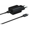 EP-TA800XBE Samsung 25W Cestovní nabíječka + USB-C Datový Kabel Black