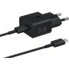 EP-T2510EBE + EP-DN980BBE Samsung USB-C 25W Cestovná nabíjačka + USB-C Dátový Kábel Black (OOB Bulk)