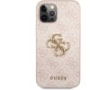 Guess PU 4G Metal Logo Zadný Kryt pre iPhone 12/12 Pro Pink