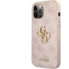 Guess PU 4G Metal Logo Zadný Kryt pre iPhone 12/12 Pro Pink