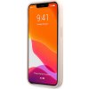 Guess PU 4G Metal Logo Zadný Kryt pre iPhone 13 Pro Pink