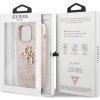 Guess PU 4G Metal Logo Zadný Kryt pre iPhone 13 Pro Pink