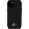 Lacoste Liquid Silicone Microfiber Croc Logo Magsafe Zadný Kryt pre iPhone 15 Black
