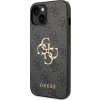 Guess PU 4G Metal Logo Zadný Kryt pre iPhone 15 Grey
