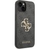 Guess PU 4G Metal Logo Zadný Kryt pre iPhone 15 Grey
