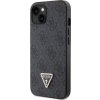Guess PU 4G Strass Triangle Metal Logo Zadný Kryt pre iPhone 15 Black