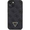 Guess PU 4G Strass Triangle Metal Logo Zadný Kryt pre iPhone 15 Black