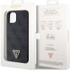 Guess PU 4G Strass Triangle Metal Logo Zadný Kryt pre iPhone 15 Black