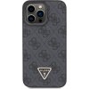Guess PU 4G Strass Triangle Metal Logo Zadný Kryt pre iPhone 15 Pro Max Black