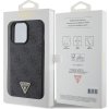Guess PU 4G Strass Triangle Metal Logo Zadný Kryt pre iPhone 15 Pro Max Black