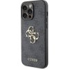 Guess PU 4G Metal Logo Zadný Kryt pre iPhone 15 Pro Max Grey