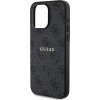 Guess PU Leather 4G Colored Ring MagSafe Zadný Kryt pre iPhone 15 Pro Max Black