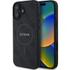 Guess PU Leather 4G Colored Ring MagSafe Zadný Kryt pre iPhone 16 Black