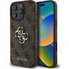 Guess PU 4G Metal Logo Zadný Kryt pre iPhone 16 Pro Brown