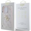 Guess PU 4G Metal Logo Zadný Kryt pre iPhone 16 Pro Max Pink