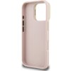 Guess PU Grained 4G Logo Stand Camera Frame Zadný Kryt pre iPhone 16 Pro Max Pink