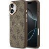 Guess PU Leather 4G Gold Frame MagSafe Zadný Kryt pre iPhone 17 Brown