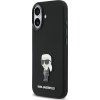 Karl Lagerfeld Liquid Silicone Metal Ikonik Zadný Kryt pre iPhone 17 Black