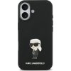 Karl Lagerfeld Liquid Silicone Metal Ikonik Zadný Kryt pre iPhone 17 Black