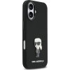 Karl Lagerfeld Liquid Silicone Metal Ikonik Zadný Kryt pre iPhone 17 Black