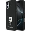 Karl Lagerfeld Liquid Silicone Metal Ikonik Zadný Kryt pre iPhone 17 Black