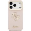 Guess PU Grained 4G Logo Stand Camera Frame Zadný Kryt pre iPhone 17 Pro Pink