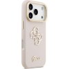 Guess PU Grained 4G Logo Stand Camera Frame Zadný Kryt pre iPhone 17 Pro Pink