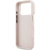 Guess PU Grained 4G Logo Stand Camera Frame Zadný Kryt pre iPhone 17 Pro Pink