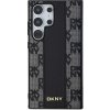 DKNY PU Leather Checkered Pattern Magsafe Zadný Kryt pre Samsung Galaxy S24 Ultra Black