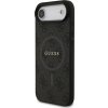 Guess PU Leather 4G Colored Ring MagSafe Zadný Kryt pre iPhone Air Black
