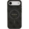 Guess PU Leather 4G Colored Ring MagSafe Zadný Kryt pre iPhone Air Black