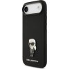 Karl Lagerfeld Liquid Silicone Metal Ikonik Zadný Kryt pre iPhone Air Black