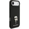 Karl Lagerfeld Liquid Silicone Metal Ikonik Zadný Kryt pre iPhone Air Black