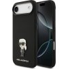Karl Lagerfeld Liquid Silicone Metal Ikonik Zadný Kryt pre iPhone Air Black