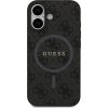 Guess PU Leather 4G Colored Ring MagSafe Zadný Kryt pre iPhone 17 Black