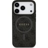 Guess PU Leather 4G Colored Ring MagSafe Zadný Kryt pre iPhone 17 Pro Black