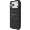 Guess PU Leather 4G Colored Ring MagSafe Zadný Kryt pre iPhone 17 Pro Max Black
