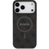 Guess PU Leather 4G Colored Ring MagSafe Zadný Kryt pre iPhone 17 Pro Max Black