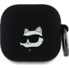 Karl Lagerfeld 3D Logo NFT Choupette Head Silikónové Puzdro pre AirPods 4 Black