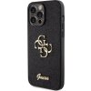 Guess PU Fixed Glitter 4G Metal Logo Zadný Kryt pre iPhone 15 Pro Max Black