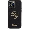 Guess PU Fixed Glitter 4G Metal Logo Zadný Kryt pre iPhone 15 Pro Max Black