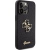 Guess PU Fixed Glitter 4G Metal Logo Zadný Kryt pre iPhone 15 Pro Max Black